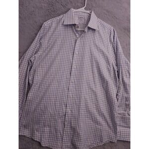 Brooks Brothers Shirt Mens 16 32 French Cuff White Blue Made USA Dress Formal